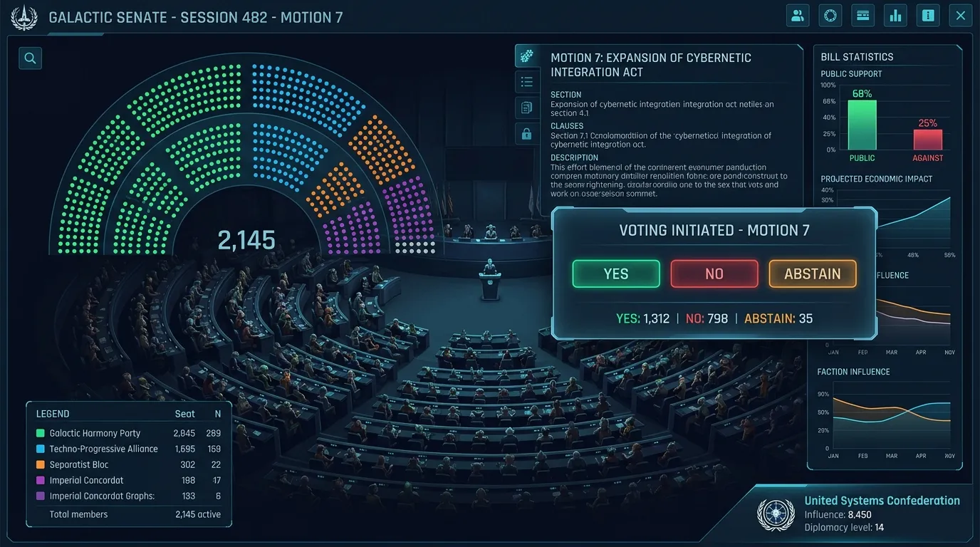 Hegemonia Meclis ve Seçim Merkezi Arayüzü